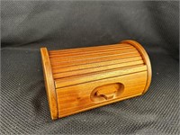 Handcarved Rolltop Wood Jewelry Box