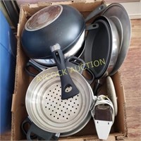 Set of pots & pans along with an electric