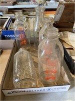 5 vintage milk bottles