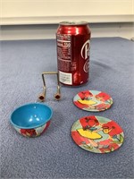 Ohio Art Company Raggedy Ann Tin Cup & 2 Saucers