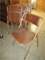 Lot (4) Folding Card Table Chairs