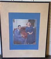 M - BETTE DAVIS / NAT KING COLE FRAMED PRINT 20X16