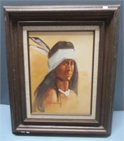 Native American painting on canvas, artist