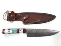 Handmade Damascus knife with sheath