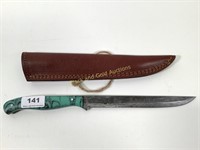 Handmade Damascus with leather sheath