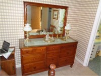 10 Drawer Chest of Drawers with Mirror and Glass