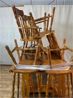 Vintage Oak Dining Table with 6 Chairs