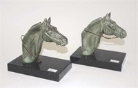 Marcel LEDUCQ (1879-1955) bronze horse heads