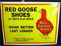 Porcelain Red Goose Shoes sign