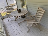 Wooden Patio Table & Chairs