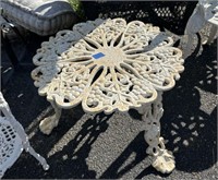 Vintage White Painted Metal Side Table