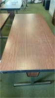 wooden table with adjustable legs 72 inches x 30