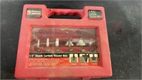 Hickory 6 piece Carbide Router Bit Set.