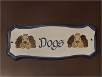 Louisville Stoneware Dogs Sign Plaque 12"