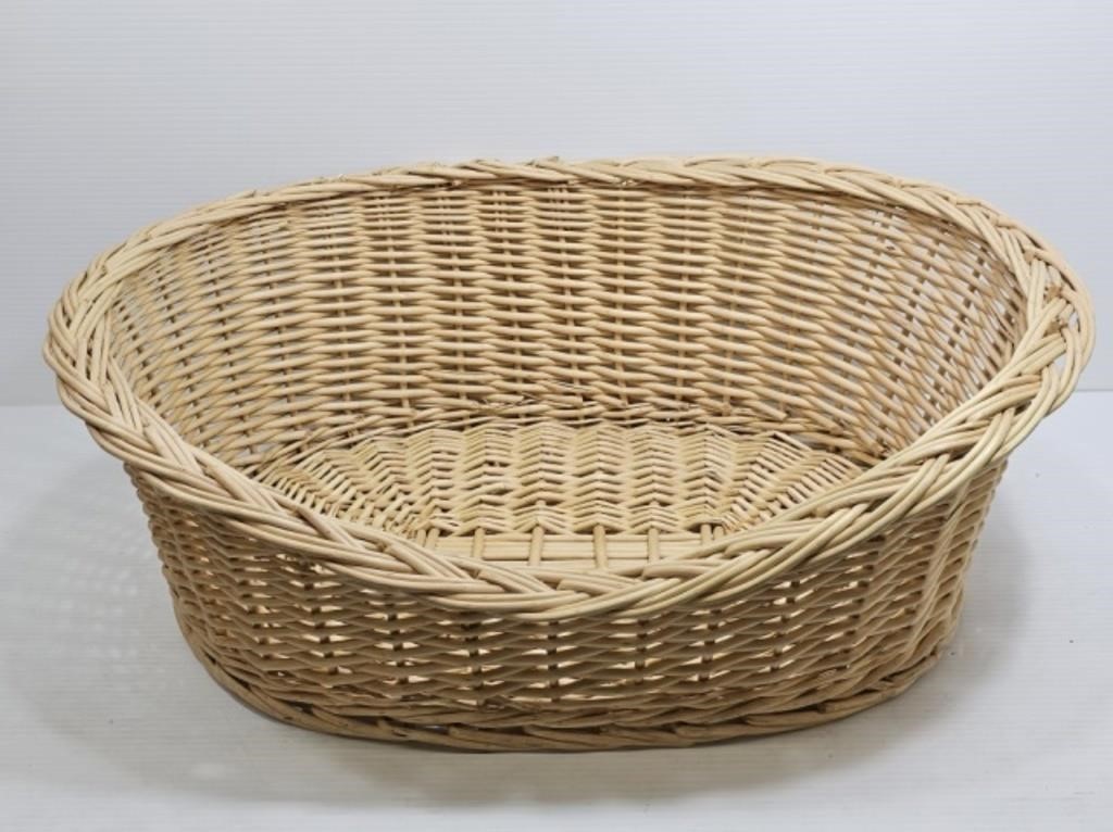 WICKER DOG BED - 26" X 18.5" X 9"