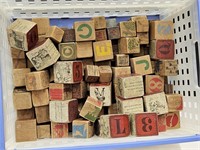 Antique Vintage Wood Blocks Toys