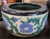 Large Chinese SIgned Planter 13 inches tall x 17
