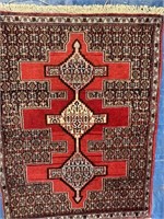 Hand Knotted Persian Bijar Rug 2,6x3.6 ft