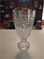Crystal glass vase 10" tall