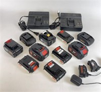 Selection of Power Tool Batteries & Chargers