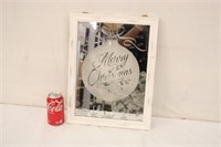 Framed Merry Christmas Mirror ~ 13" x 17"