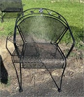 Black Wrought Iron Arm Chair