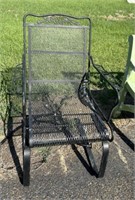 Black Wrought Iron Rocking Arm Chair