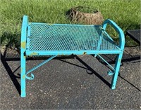 Turquoise Painted Metal Accent Table