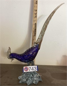 Handblown Purple glass bird
