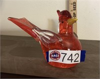 Handblown glass red chicken