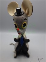 VTG 1960s Vinyl Stuffed Mouse toy w/top hat