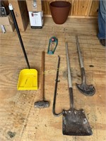 Shovel, Flat and Round, Crowbar, Sledge Hammer,