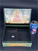 GREENE CIRCLE CANDY LITHOGRAPH COUNTER TOP TIN BOX