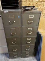 Two 5 Drawer Metal File Cabinets