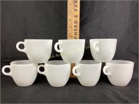 Fire King ovenware milk glass mugs, includes (7)