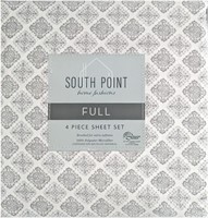 4pc Sheet Set - Full/Twin  Stamp Grey