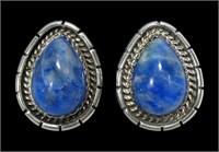 T Skeets Navajo sterling silver post earrings