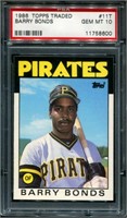 1986 Topps Traded Barry Bonds PSA Graded.