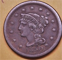 1850 LARGE CENT  XF N1 R1