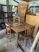 Tell City Kitchen Table, 4-Chairs, 2-Extensions