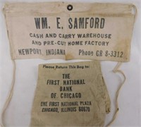 Vintage Newport Indiana nail apron - Bank of Dana