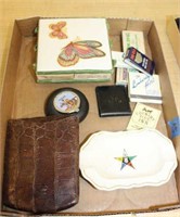 SELECTION OF MATCHBOOKS, ASHTRAYS AND MORE