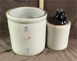 Redwing Stoneware Crock & Jug