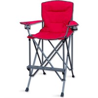 Bar Height Folding Chair - Portable  Red