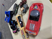 1 battery car- msic toys- 2 old metal