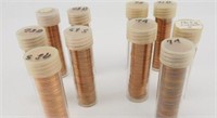 (10) plastic sleeves of pennies from late