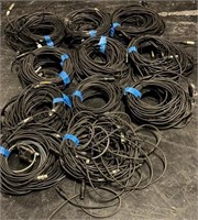 LOT OF DMX LIGHTING CABLES, 55 CABLES WITH