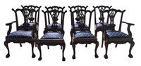 8 Piece Vintage Chippendale Dining Chair Set