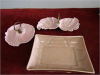 (3)Mid century California Pink pottery pieces.