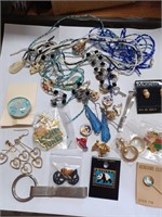 Lot of Costume Jewelry to Include Key Chains,